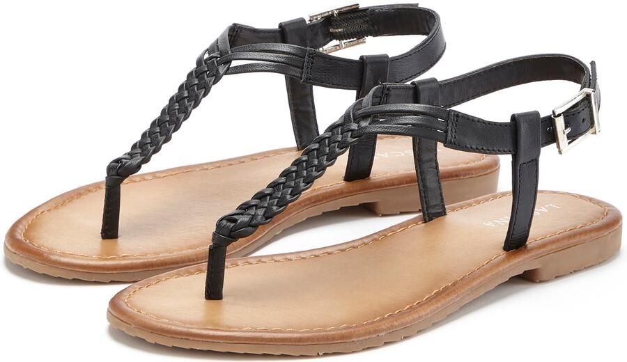 LASCANA Teenslipper beige zwart - Foto 5