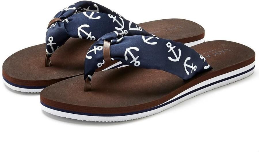 Lascana Badslippers Sandaal pantoffel Teenslipper badschoen ultralicht met zachte band VEGAN - Foto 5