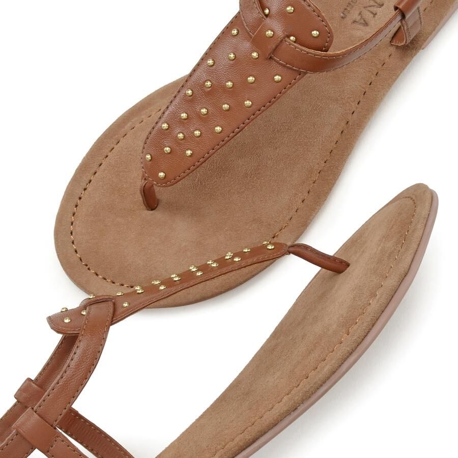 Lascana Teenslippers Sandaal pantoletten van leer met kleine nagels - Foto 2