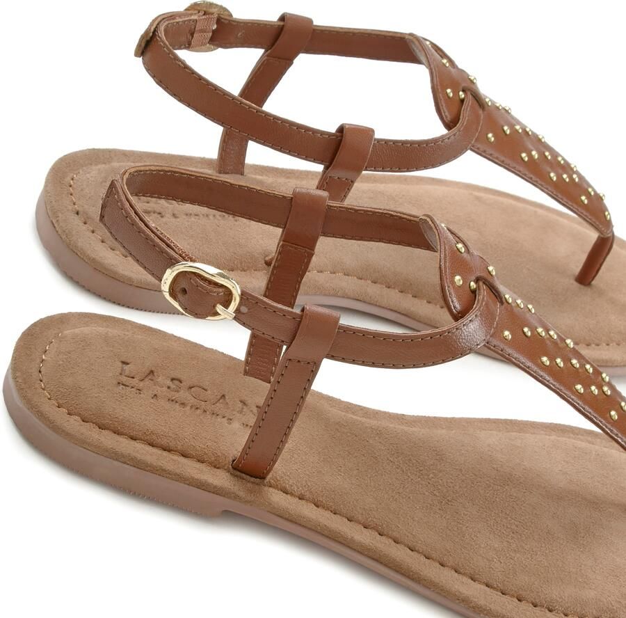 Lascana Teenslippers Sandaal pantoletten van leer met kleine nagels - Foto 3