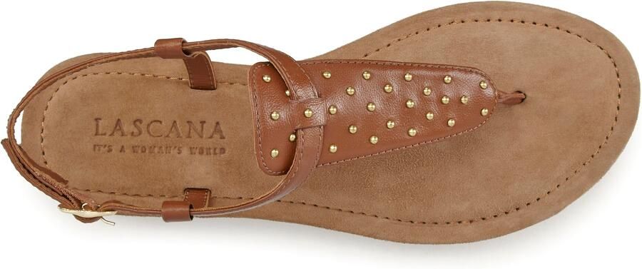 Lascana Teenslippers Sandaal pantoletten van leer met kleine nagels - Foto 6