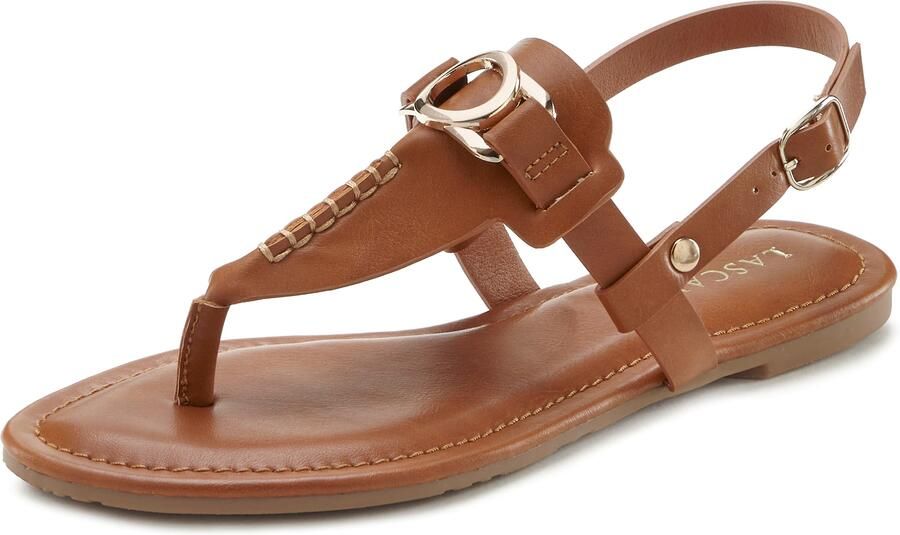 Vivance Teenslippers Sandaal pantoletten met sieraandeel VEGAN