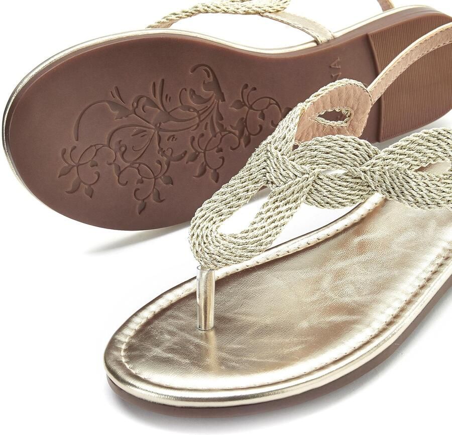 Lascana Teenslippers Sandaal pantoletten in metallic-look VEGAN - Foto 2