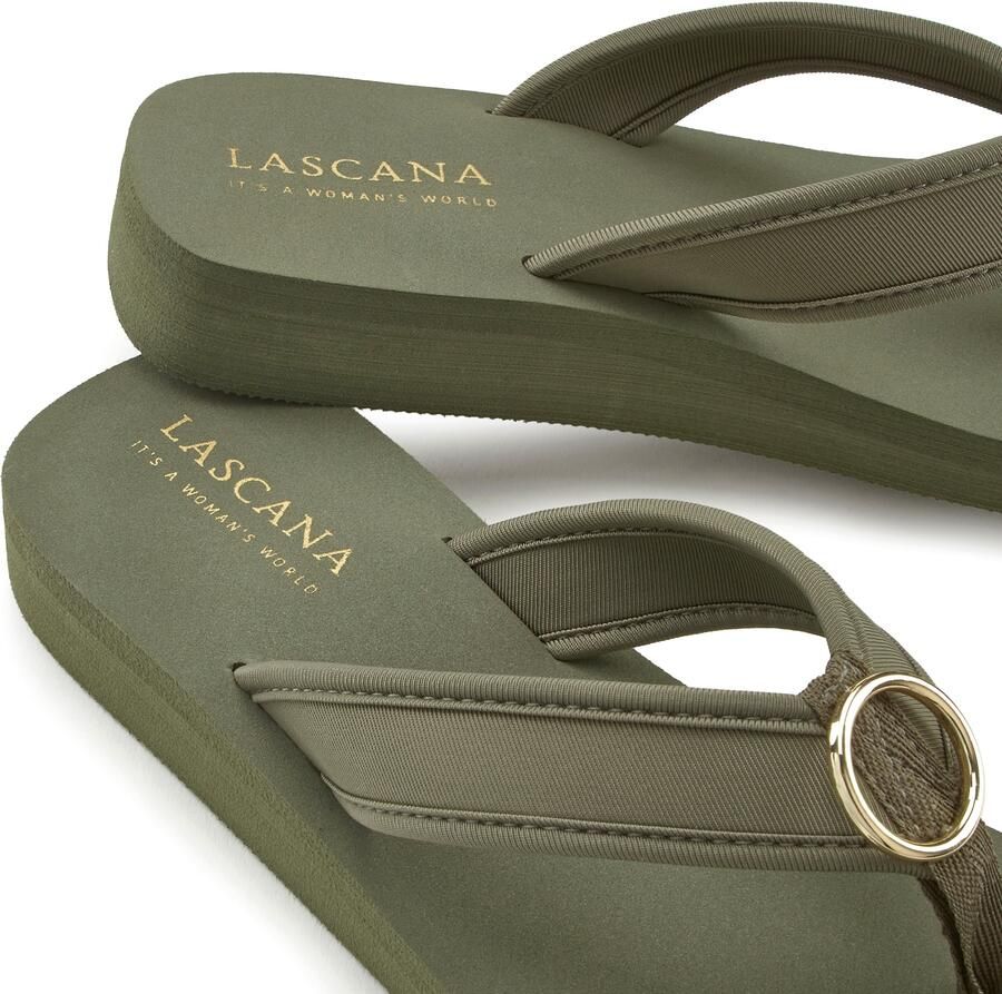 Lascana Badslippers Sandaal pantoffel Teenslipper badschoen met ringapplicatie "Italy" VEGAN - Foto 2