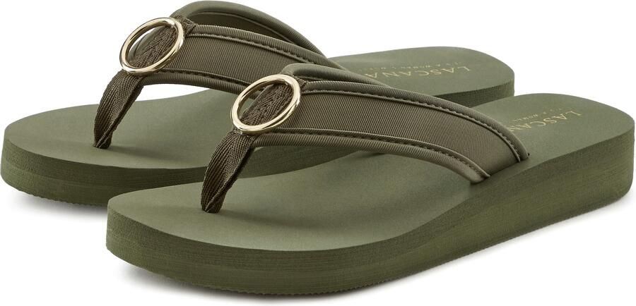 Lascana Badslippers Sandaal pantoffel Teenslipper badschoen met ringapplicatie "Italy" VEGAN - Foto 4