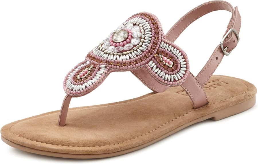 LASCANA Teenslipper rosa oudroze wit