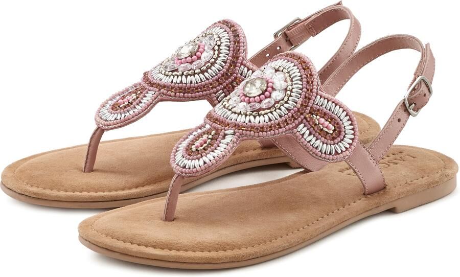 LASCANA Teenslipper rosa oudroze wit - Foto 4