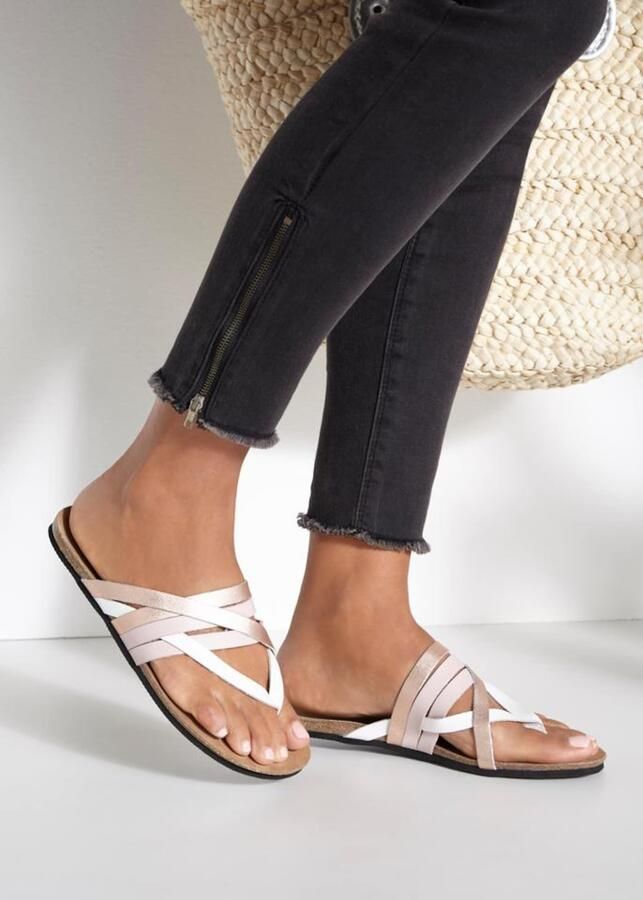LASCANA Teenslipper rose-goud rosé wit - Foto 4