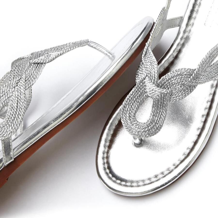 Lascana Teenslippers Sandaal pantoletten in metallic-look VEGAN - Foto 2