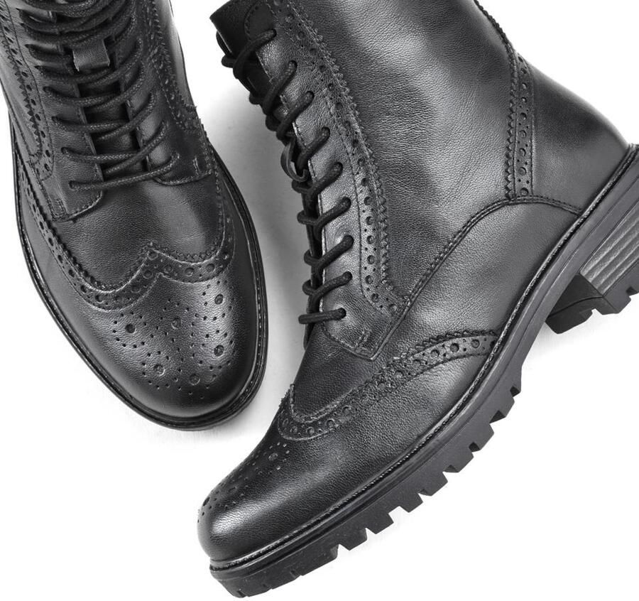 Lascana Veterschoenen Veterschoen enkellaarsjes leer veters en rits - Foto 3