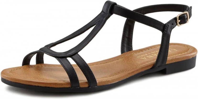 LASCANA Sandalen met riem bruin zwart