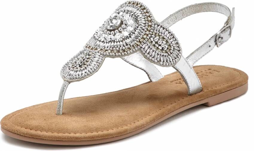 LASCANA Teenslipper bruin zilver