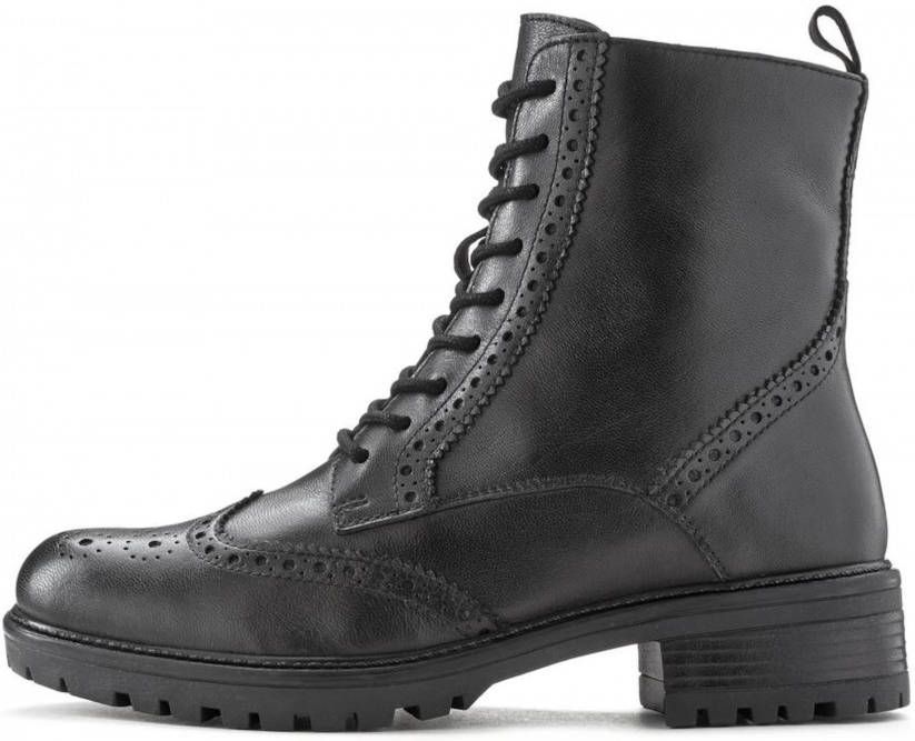 Lascana Veterschoenen Veterschoen enkellaarsjes leer veters en rits
