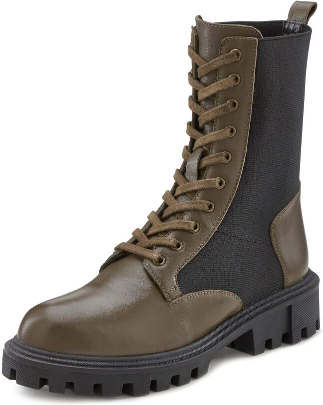 LASCANA Boots olijfgroen zwart