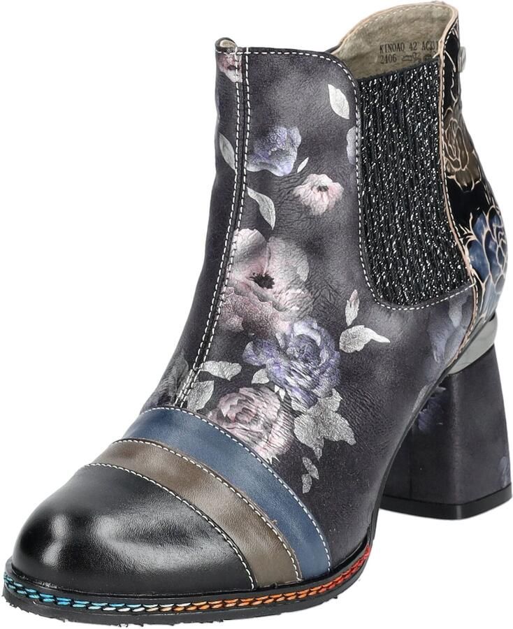 Laura vita Dames Enkellaarsjes Zwart Multicolor