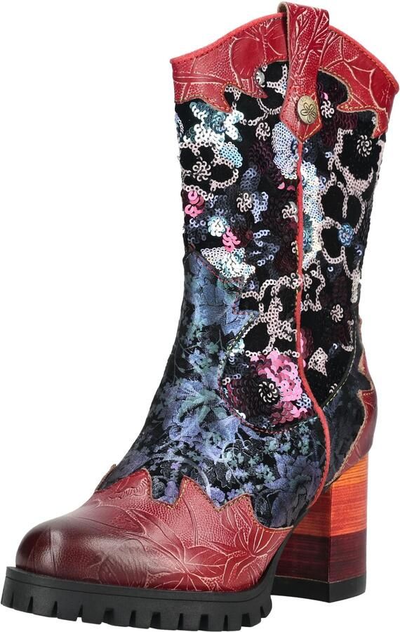 Laura Vita Laarzen azuur lichtroze cranberry zilver