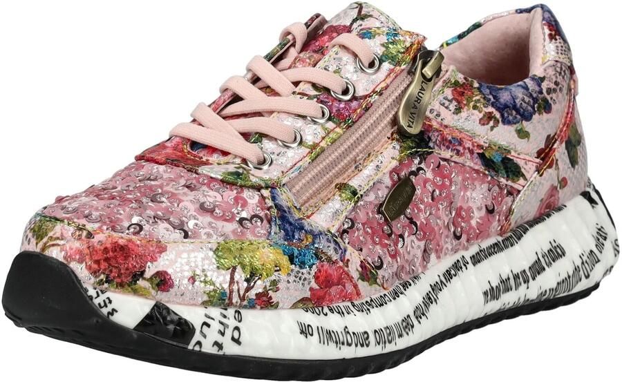 Laura Vita Sneakers laag turquoise olijfgroen knalrood wit