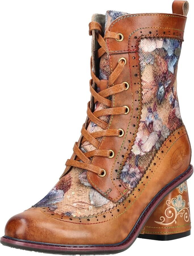 Laura Vita Veterlaarsjes beige camel duifblauw wijnrood