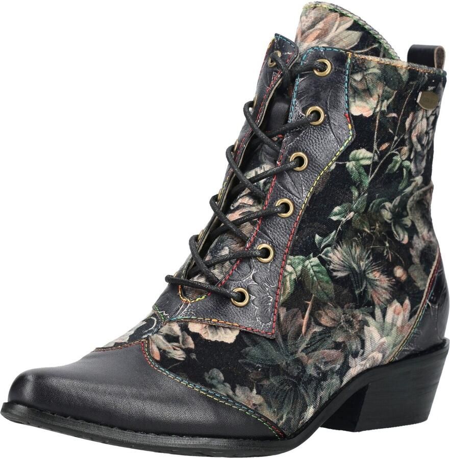 Laura Vita Veterlaarsjes gemengde kleuren zwart