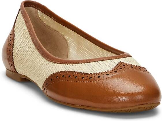Lauren Ralph Lauren Ballerinas Jayna Wingtp Flats Ballet in beige