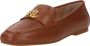 Ralph Lauren Leren Mocassins Logo Voorkant Rubberen Zool Brown Dames - Thumbnail 4