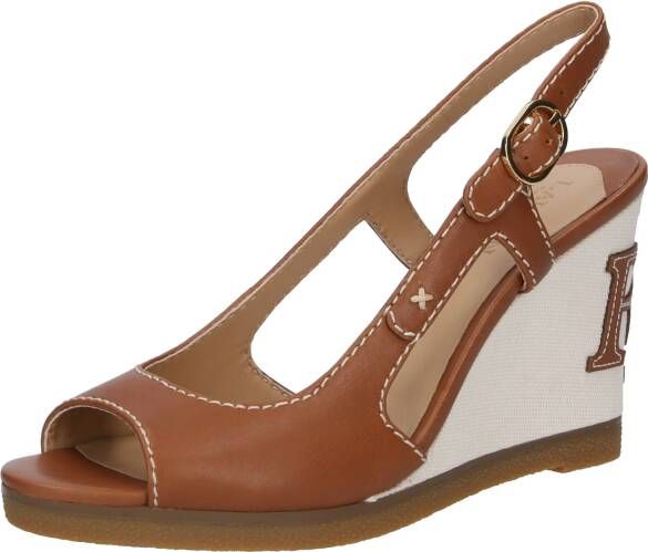 Lauren Ralph Lauren Sandalen van leer met labeldetail model 'RONI'