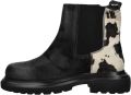 Lazamani Haidy Dames Boots Suede Black White - Zwart
