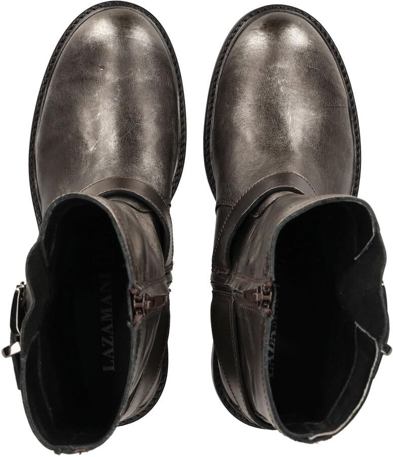 Lazamani Vintage Biker boots zilver Leer Dames - Foto 4