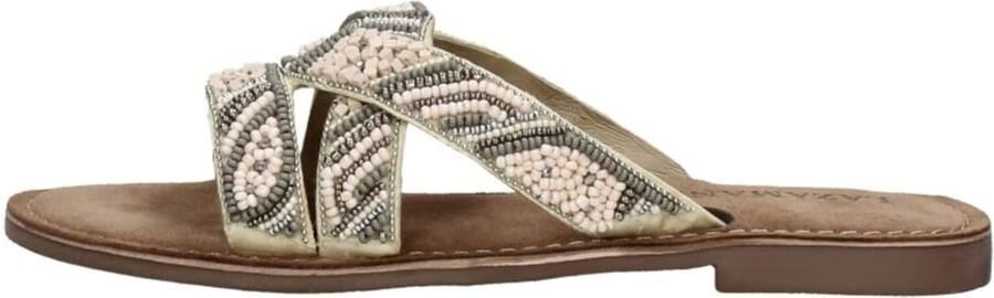 Lazamani Beige Zomer Slipper met Kralenbanden Beige Dames - Foto 2