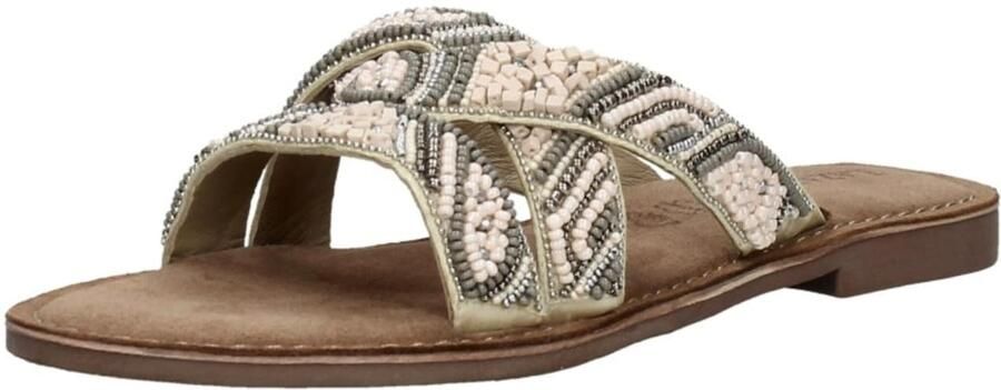 Lazamani Beige Zomer Slipper met Kralenbanden Beige Dames - Foto 6