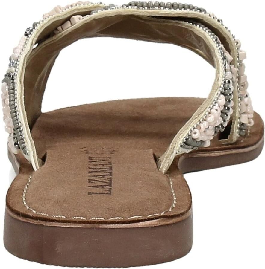 Lazamani Beige Zomer Slipper met Kralenbanden Beige Dames - Foto 3
