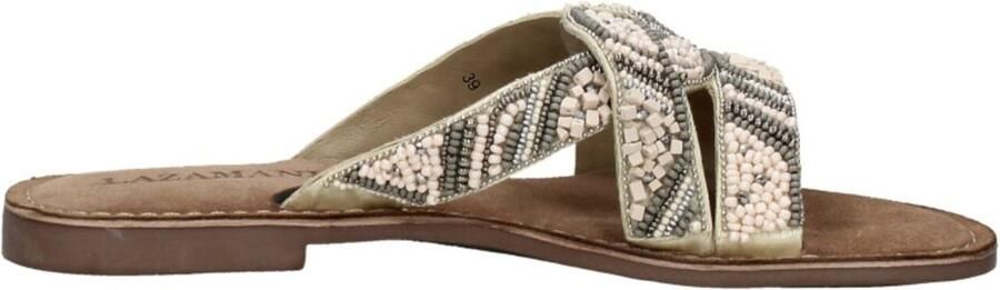 Lazamani Beige Zomer Slipper met Kralenbanden Beige Dames - Foto 7
