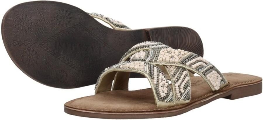 Lazamani Beige Zomer Slipper met Kralenbanden Beige Dames - Foto 5