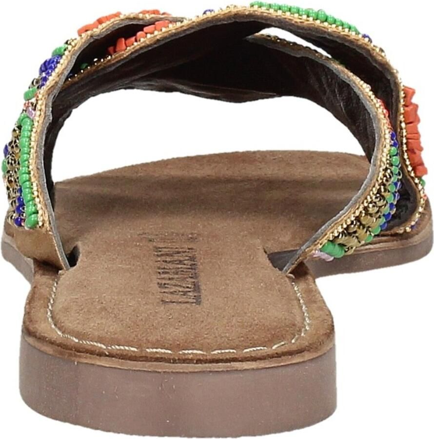 Lazamani slippers met kraaltjes oranje multi - Foto 4