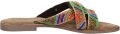 Lazamani slippers met kraaltjes oranje multi - Multicolor