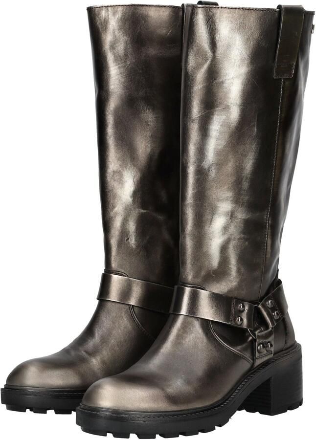 Lazamani Salome Dames Biker Boots Leer Pewter - Foto 5