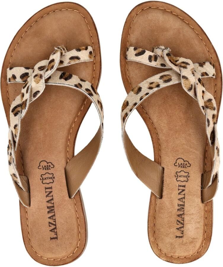 Lazamani Avi Dames Slippers Ponyhaar Beige - Foto 3