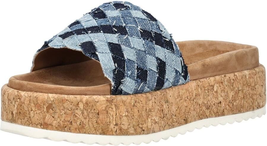 LAZAMANI Muiltjes blauw denim lichtblauw donkerblauw