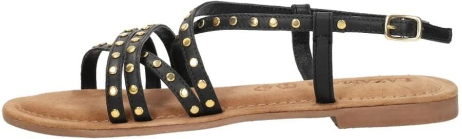 Lazamani Tova leren sandalen met studs zwart - Foto 10