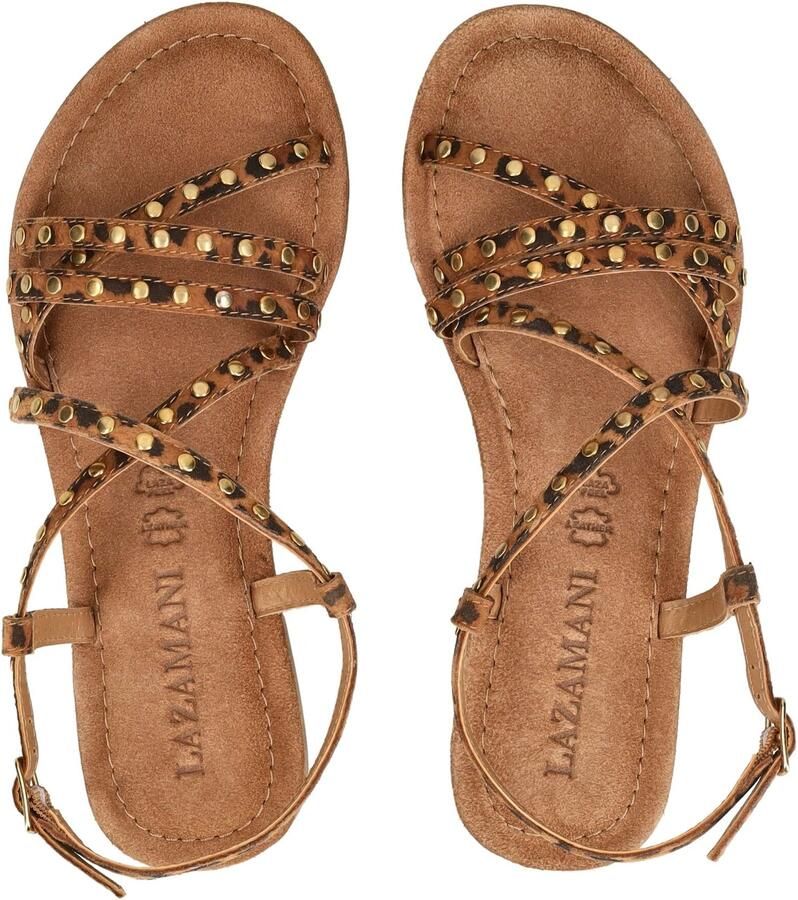 LAZAMANI Sandalen met riem beige bruin goud - Foto 7