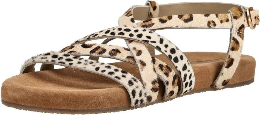 Lazamani Zuza sandalen met panterprint beige zwart - Foto 6