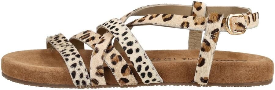 Lazamani Zuza sandalen met panterprint beige zwart - Foto 2