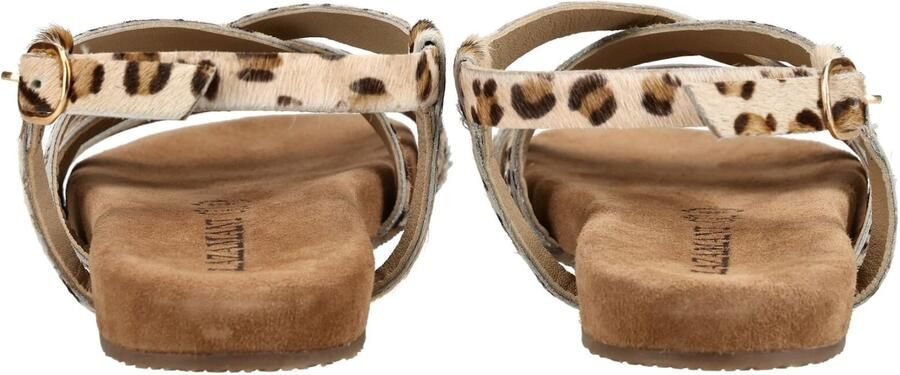 Lazamani Zuza sandalen met panterprint beige zwart - Foto 4