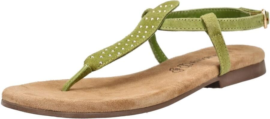 LAZAMANI Teenslipper beige bruin groen
