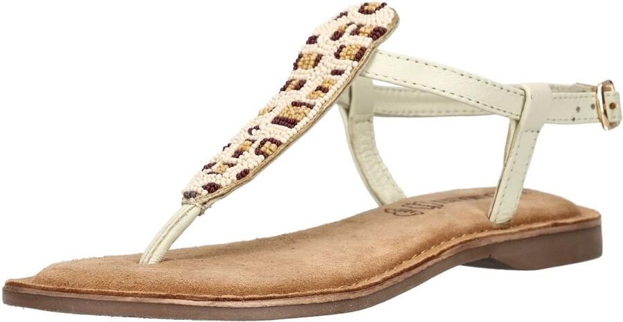 LAZAMANI Teenslipper beige bruin wit