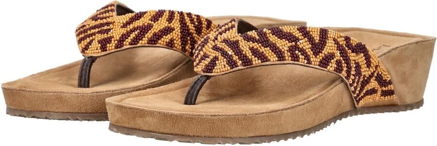 Lazamani Liv Dames Teenslippers Leer Brown - Foto 6