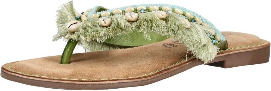 Lazamani Annika Dames Slippers Textiel Groen - Foto 2