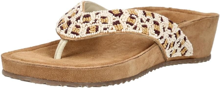 LAZAMANI Teenslipper kastanjebruin lichtbruin wit
