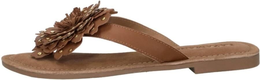 Lazamani Kira Dames Teenslippers Leer Tan