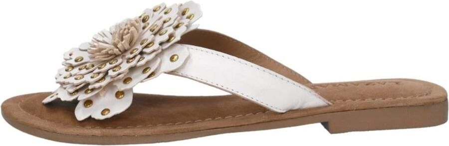 Lazamani Kira Dames Teenslippers Leer White - Foto 6